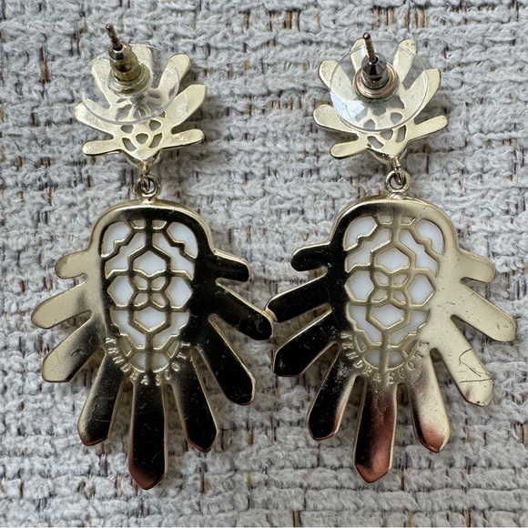 Kendra Scott Gold and Iridescent White Drop Earrings - Picture 5 of 9